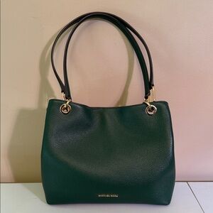 Michael Kors Dark Green Kensington Shoulder Bag